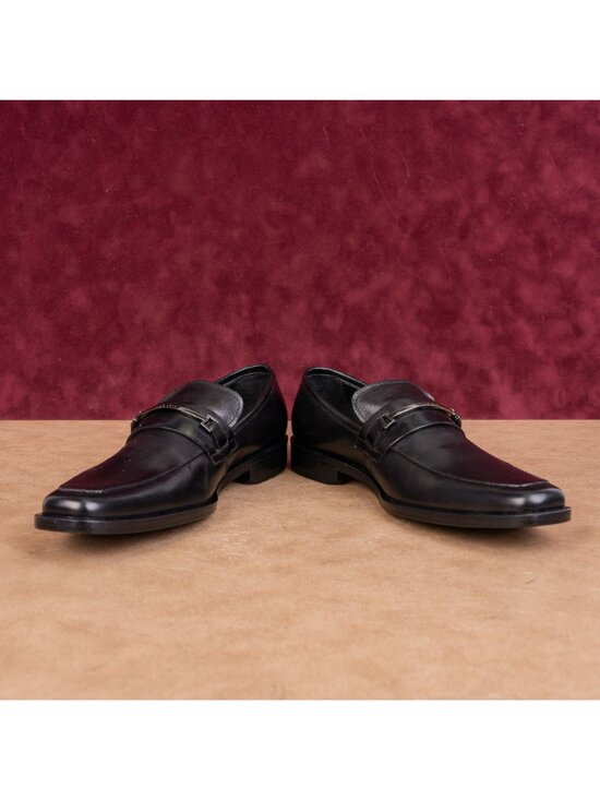 BOSS by Hugo Boss Men Dress Black Leather Horsebit Logo Loafers size 6 main image 6